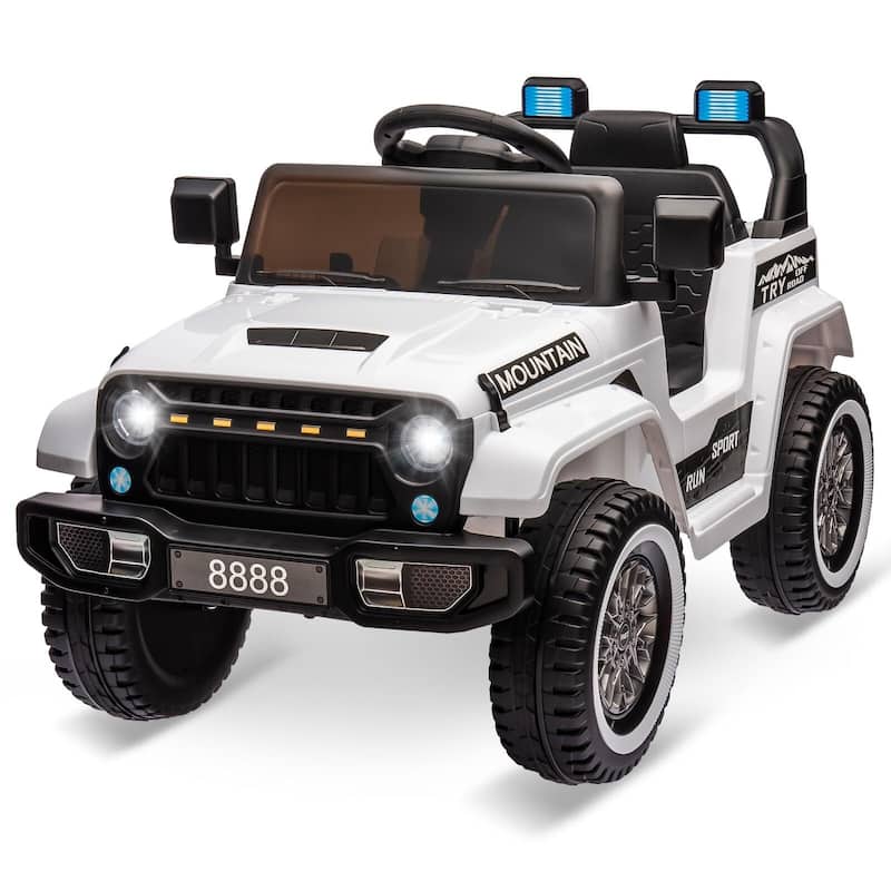 12V Ride on Truck Car, Kids Electric Car with Remote Control - White