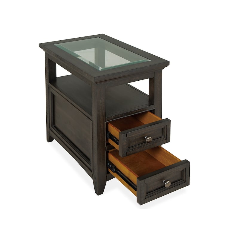 Magnussen Home Westley Falls Graphite Chairside End Table - 15''W x 24''D x 24''H