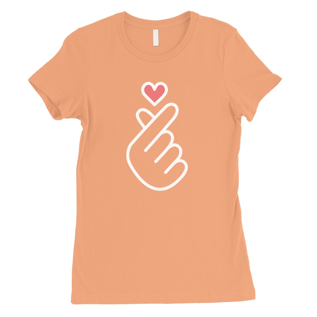 Shop 365 Printing Finger Heart Womens Peach Love Independent