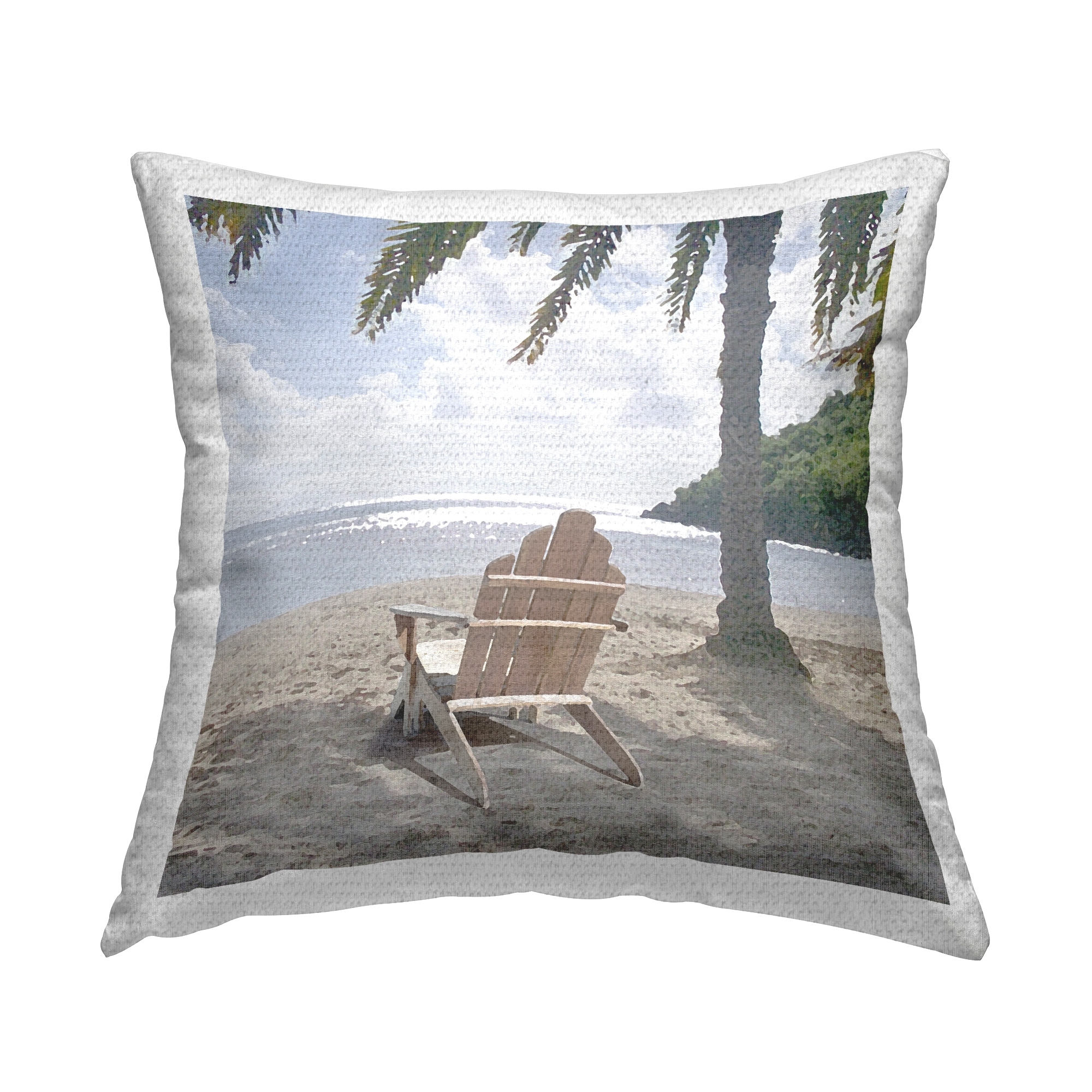 Stupell Summer Beach Palm Tree Printed Outdoor Throw Pillow Design by Noah Bay