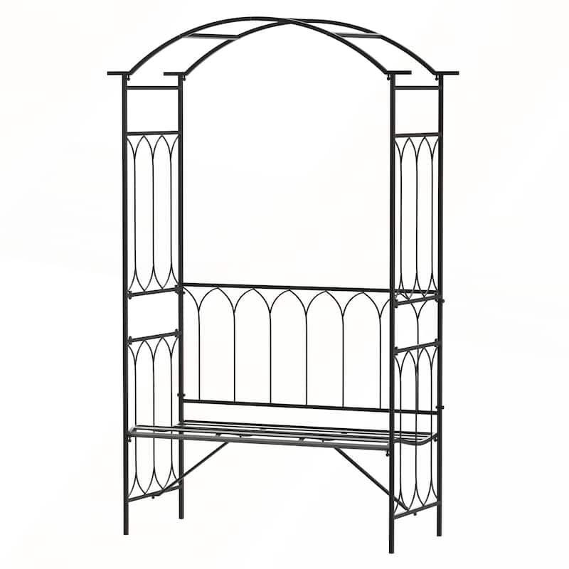 Outsunny Metal Trellis Arbor Arch for Climbing Plants