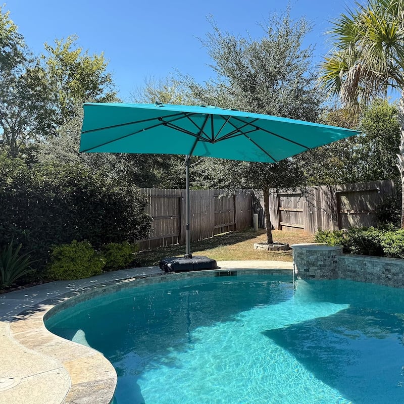 PURPLE LEAF 10 x 13 ft 360 Degree Rotation Patio Umbrella With Base