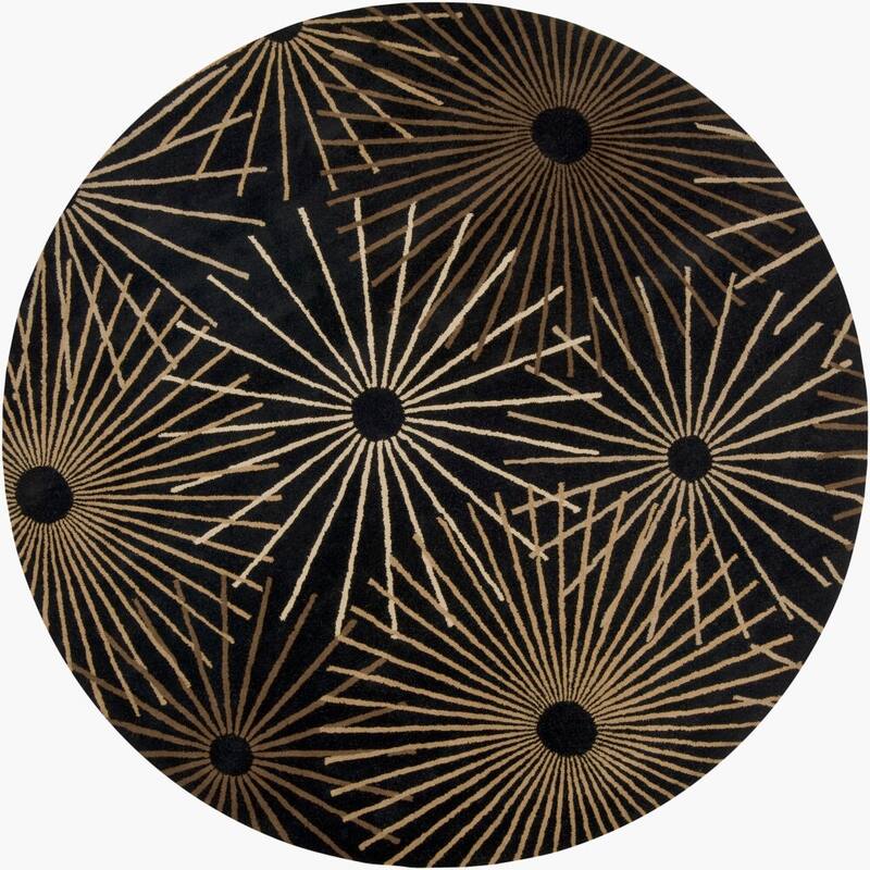 Livabliss Modern & Contemporary Forum Abstract Area Rug - 8' x 8' Round - Black/Brown