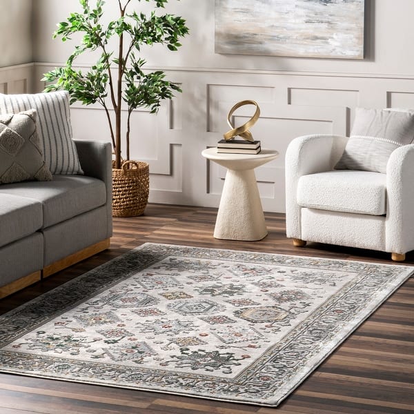 slide 2 of 9, Nuloom Malinda Traditional Bordered Area Rug 3' x 5' - Beige - Rectangle