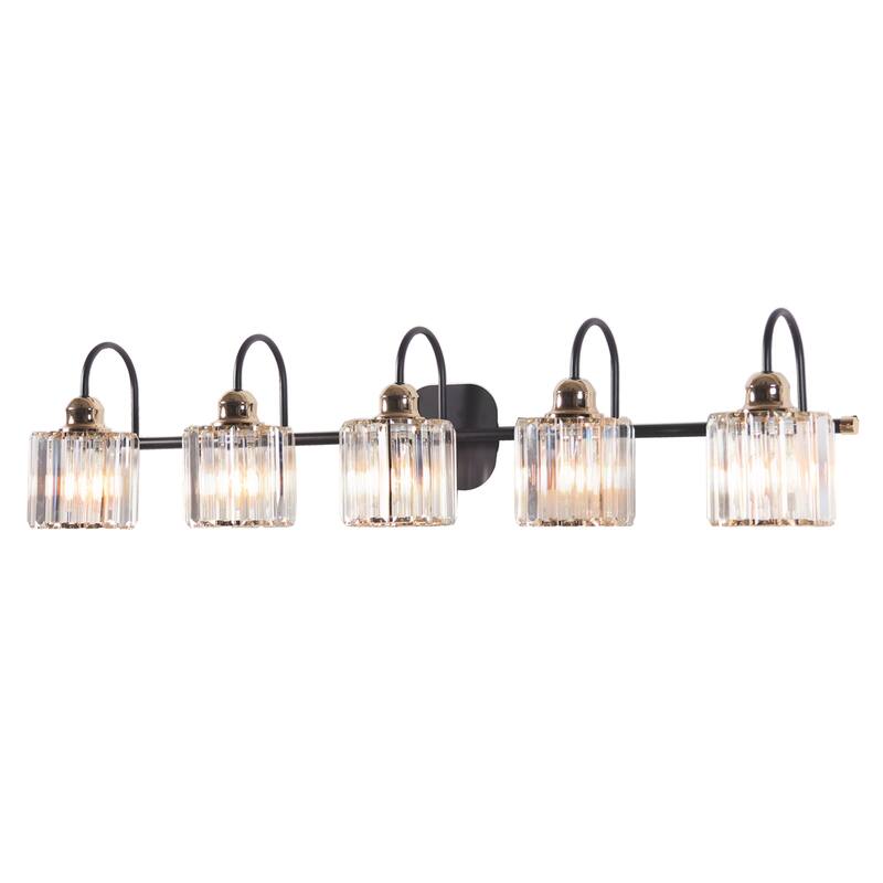 ExBrite Modern Rose Gold Dimmable Bathroom Crystal Vanity Lights
