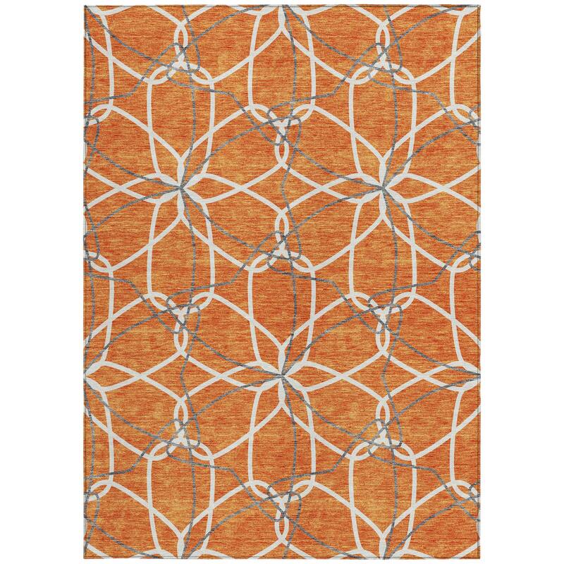 HomeRoots Geometric Modern Rectangle Outdoor Rug