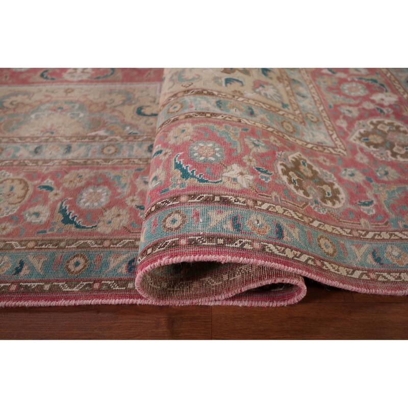 Tabriz Persian Vintage Area Rug Handmade Oriental Wool Carpet - 9'7"x 12'7"