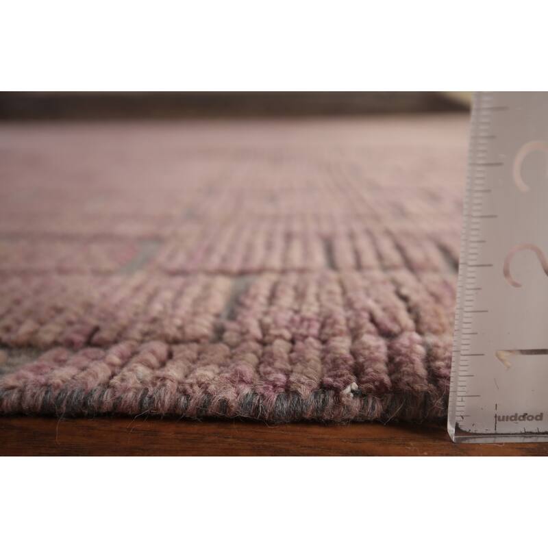 All-Over Pink Moroccan Oriental Large Area Rug Handmade Wool Carpet - 11'8"x 17'9"