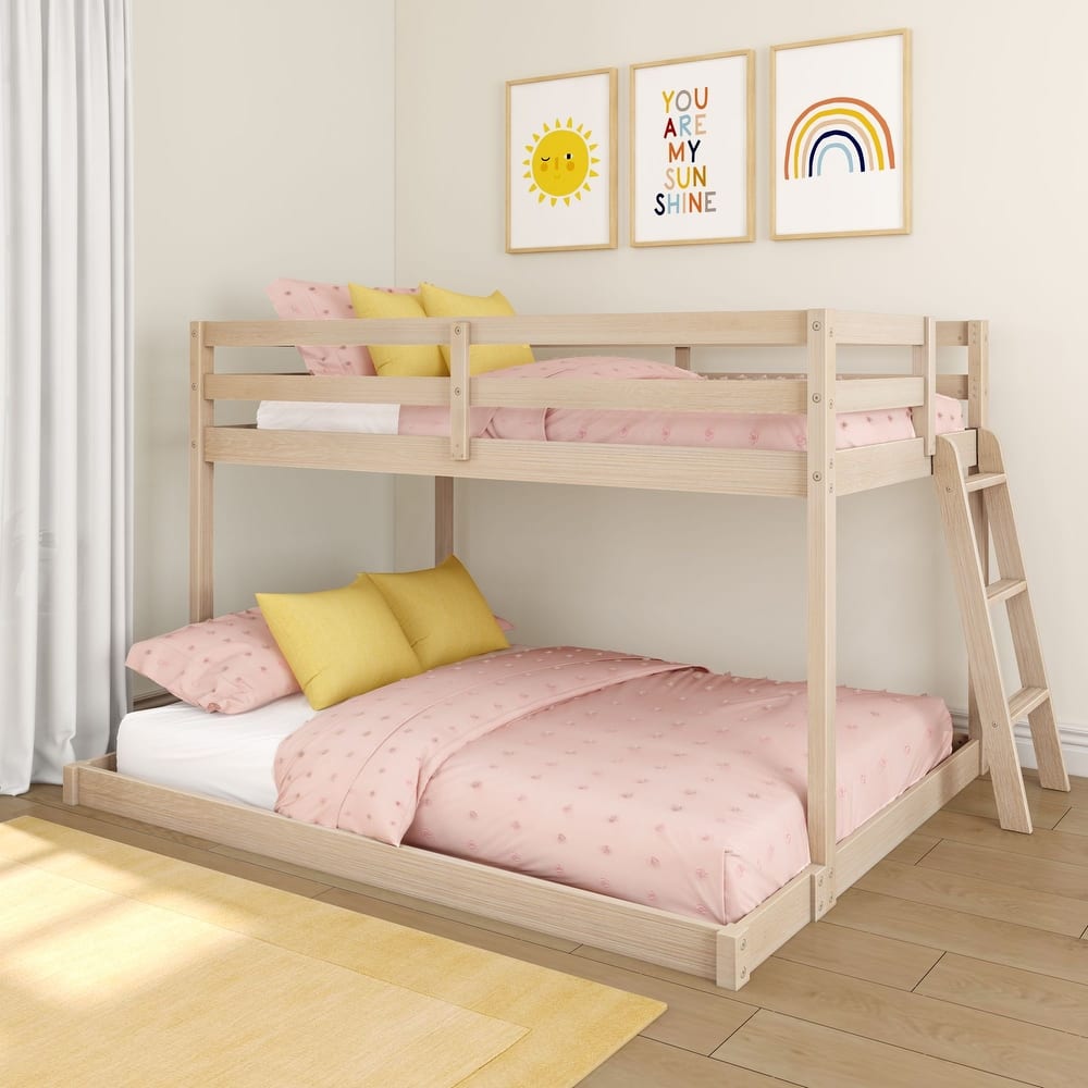 Now Furniture Low Bunk Bed for Kids, Twin over Full