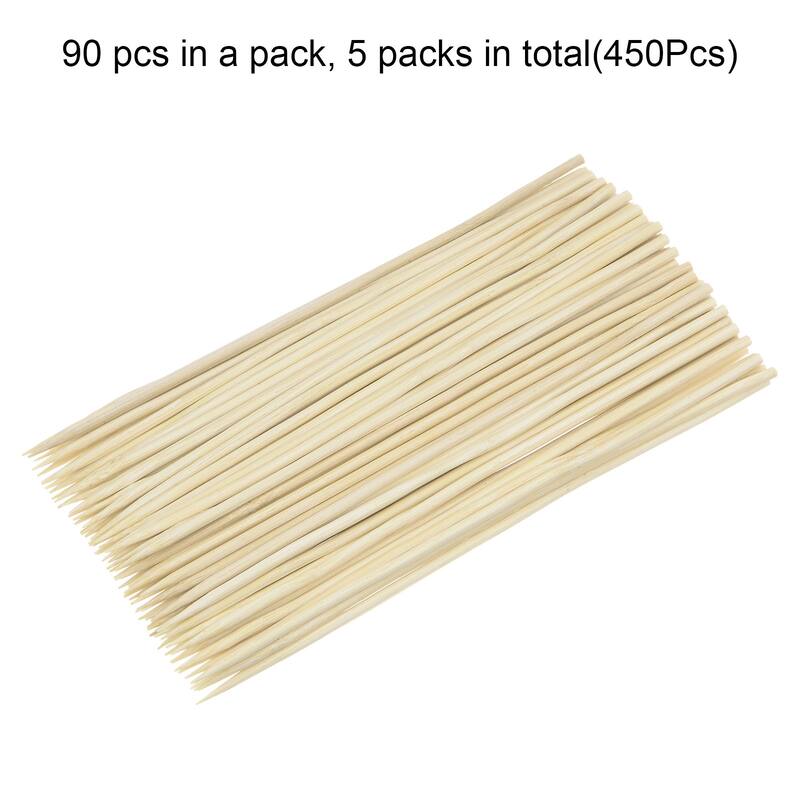 450pcs Bamboo Skewers Sticks 8 Inch 2.5mm Dia Natural Wooden Cocktail Picks - 8"