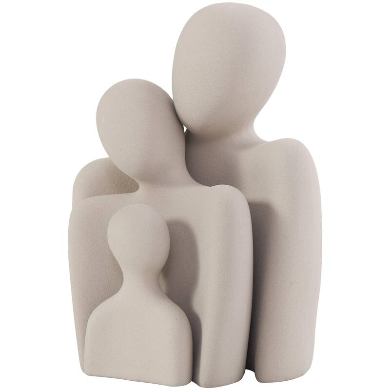 Ceramic People Nesting Family Decorative Sculpture - Set of 3 Cream - Roche River Decor