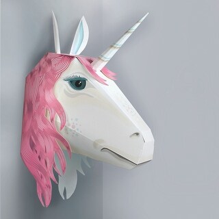 Shop Clockwork Soldier Build A Magical Unicorn Head Diy Cardboard Unicorn Trophy Wall Mounted Head Overstock 28520381