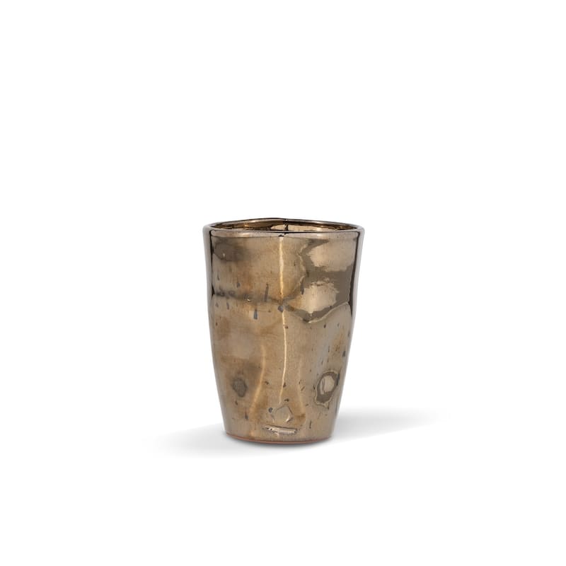 Dented Ceramic Mug Set of 4 Platinum