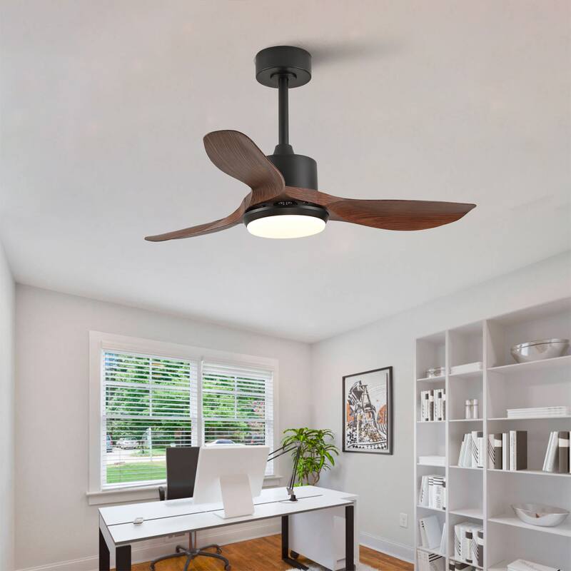 Sofucor 42/52 Inch Ceiling Fan With Light,3 ABS Blades Remote Control,Reversible DC Motor With Dimmable LED