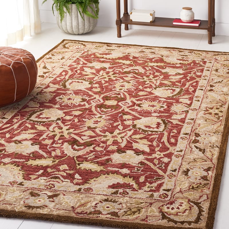 SAFAVIEH Handmade Antiquity Varvara Oriental Wool Rug - 5' x 8' - Red/Beige