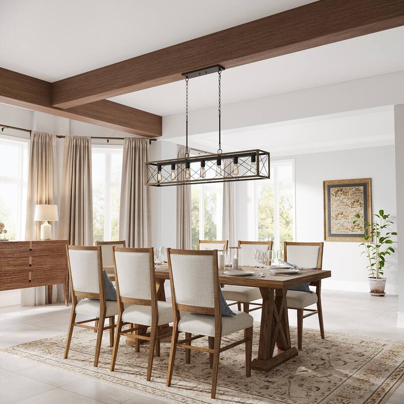 Acroma Farmhouse 7-light Linear Rectangle Chandelier