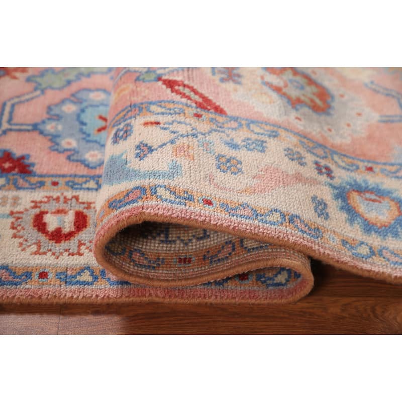 Pink Oushak Oriental Accent Rug Wool Carpet - 4'0"x 5'9"