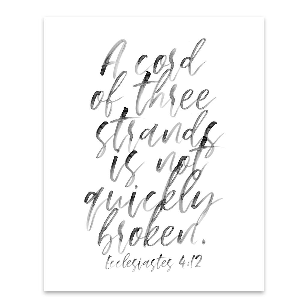 Bible Bible Verse Black-and-white Metal Wall Art Print