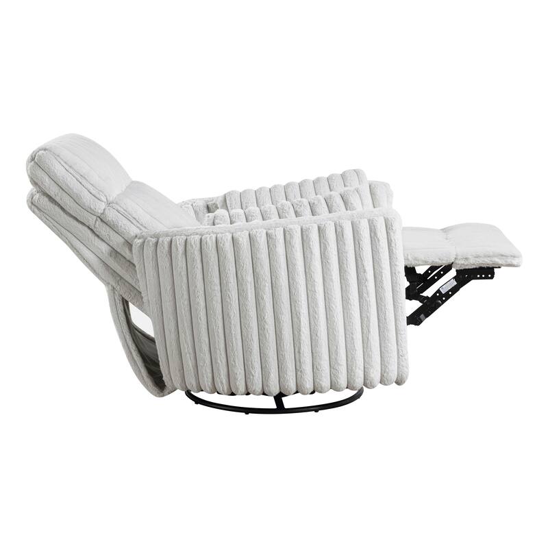 Pendu Corduroy Swivel Glider Manual Reclining Chair