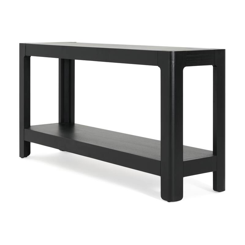 Mirod Modern Farmhouse Console Table,Elegant Minimalist Design with Premium Wood Veneer and Rounded Corners