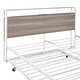 preview thumbnail 9 of 10, Metal Queen Bed Frame with Trundle and Socket - White