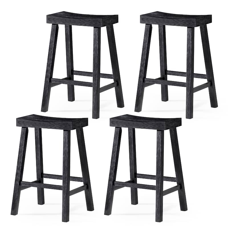 Maven Lane 27" Vincent Counter Height Kitchen Stool - N/A - Set of 4 - Antiqued Black
