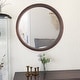 preview thumbnail 12 of 23, 30 in. Round Framed Wall Mounted Bathroom Vanity Mirror Brown