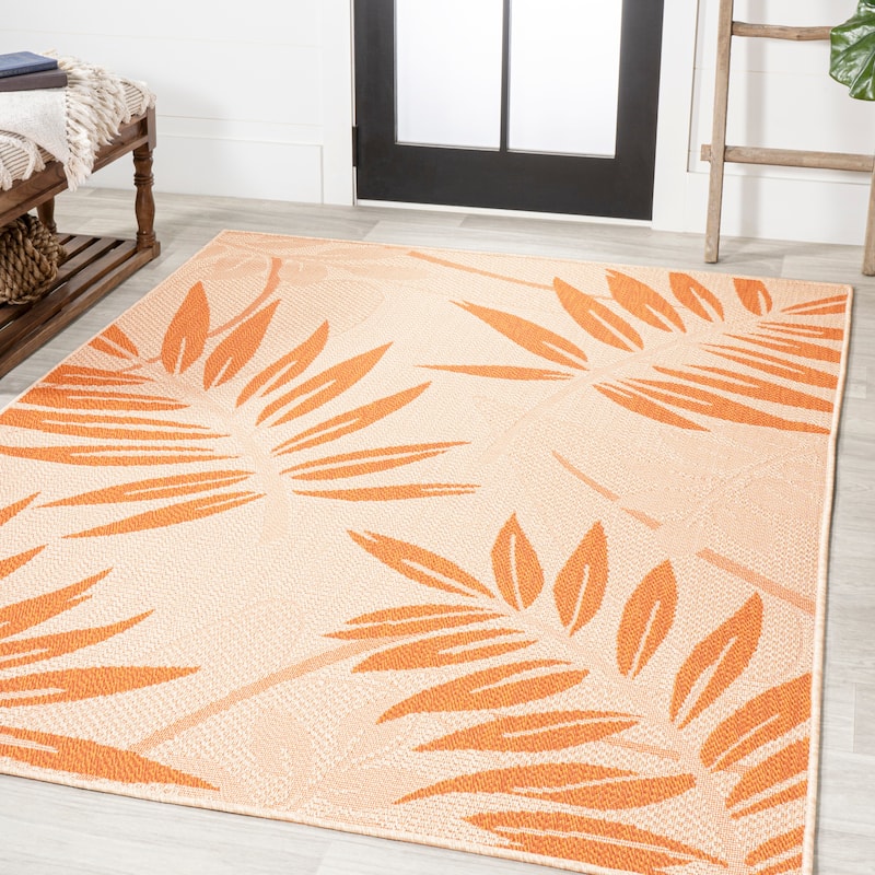 JONATHAN Y Bahamas Tropical Palm Leaf Indoor/Outdoor Area Rug