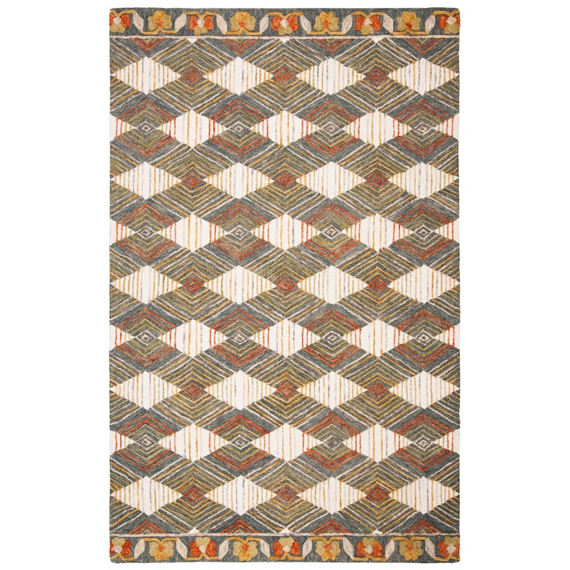SAFAVIEH Handmade Trace Latoya Geometric Wool Rug