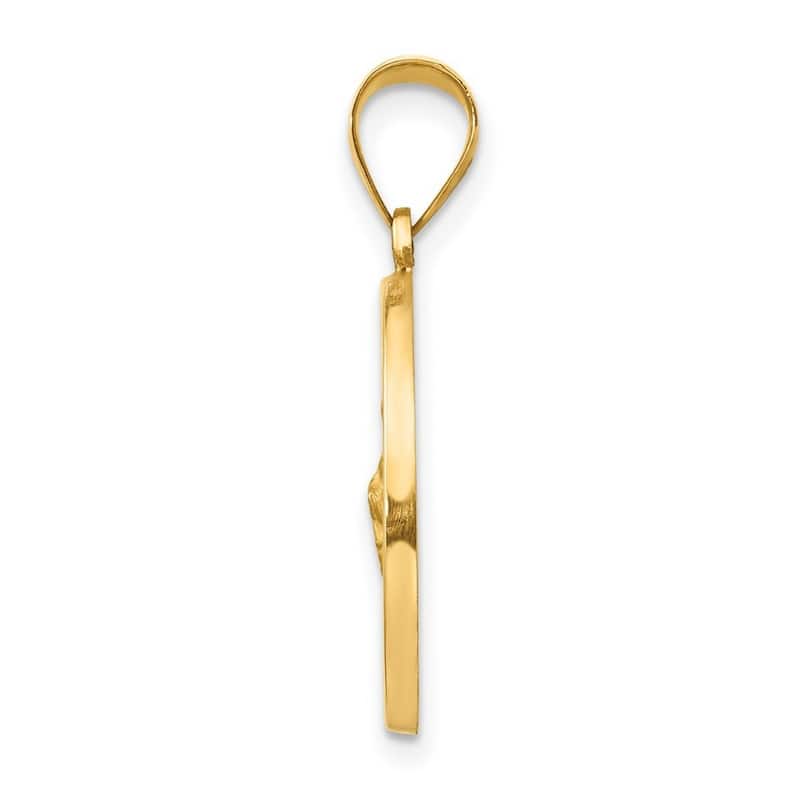 Curata 14k Yellow Gold 18" Satin St. Jude Thaddeus Medal Pendant Necklace