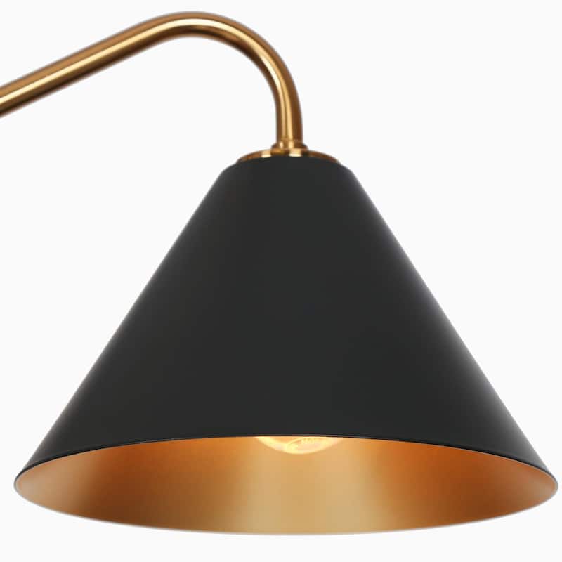 Modern Industrial 5-Light Black Gold Chandelier Metal Wheel Pendant Lights for Dining Room - 27" D x 6.5" H