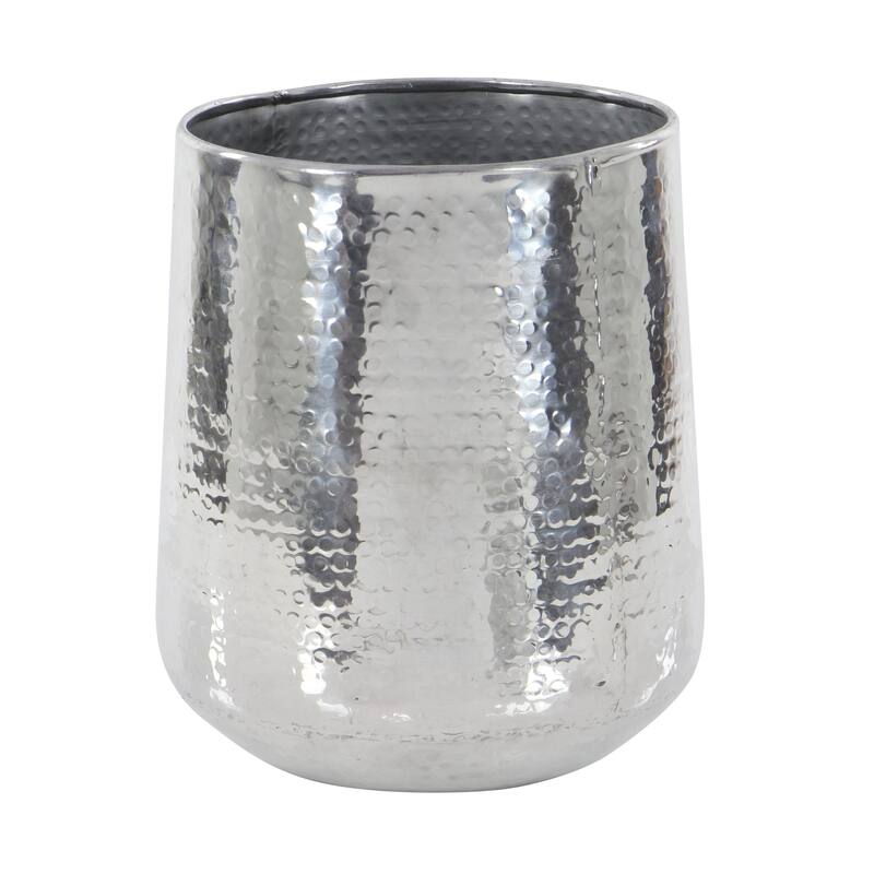 Aluminum Hammered Metal Glam Planter in Copper or Silver (Set of 3)