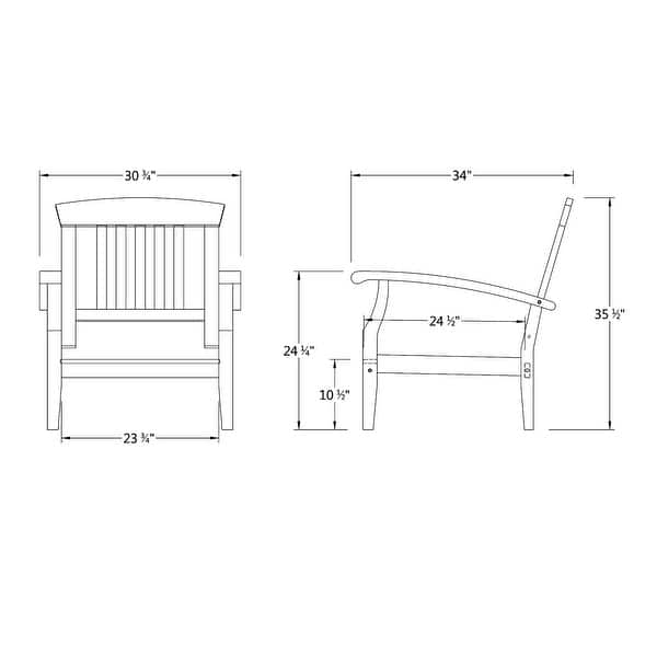 dimension image slide 2 of 3, Cambridge Casual Caterina 4-piece Teak Patio Conversation Set
