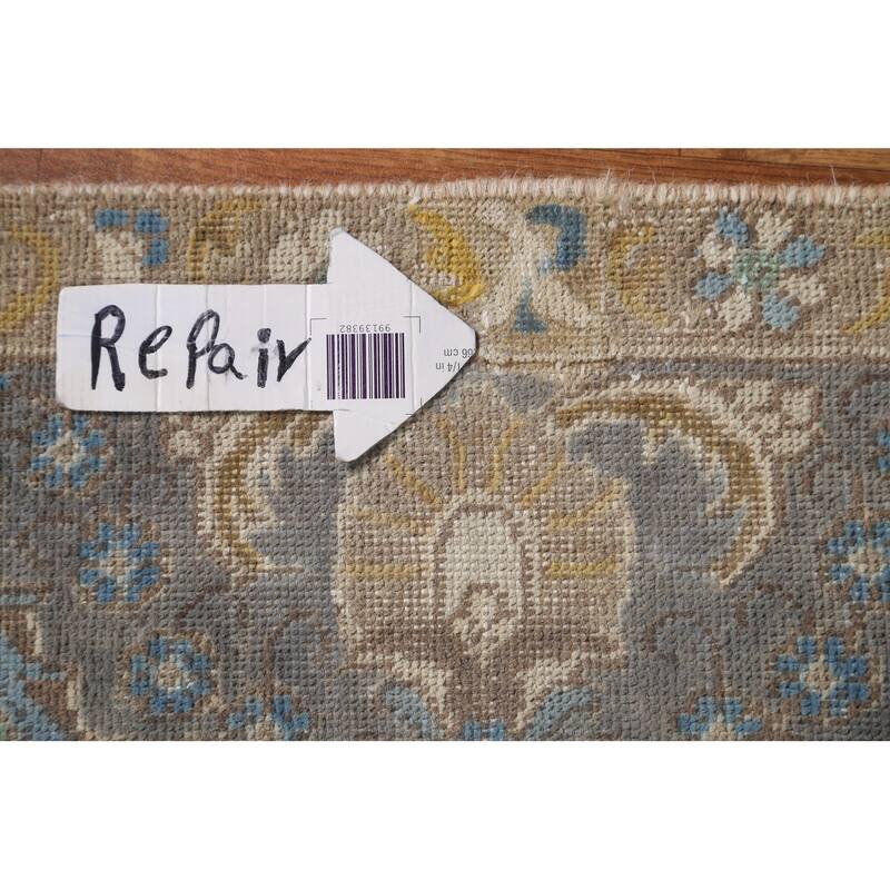 Hand Knotted Oriental 100% Wool Carpet Traditional Medallion Beige & Ivories Tabriz Area Rug - 11' 6'' X 8' 0''