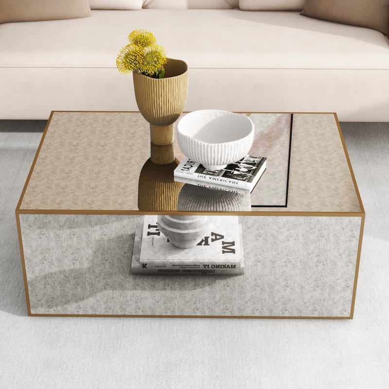 Mirrored Rectangular Coffee Table - 47IN