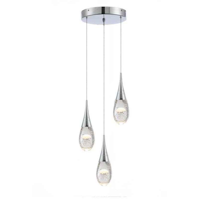 3-Light Modern Dimmable Bubble Jellyfish Crystal Pendant Light for Kitchen Island