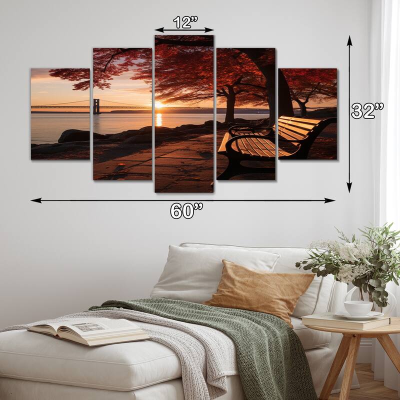 Designart "Abstract Duality II" Abstract Collages Multipanel Wall Art Living Room set