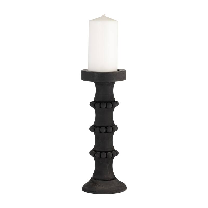 Sagebrook Home Artisanal Wood Pillar Candle Holders