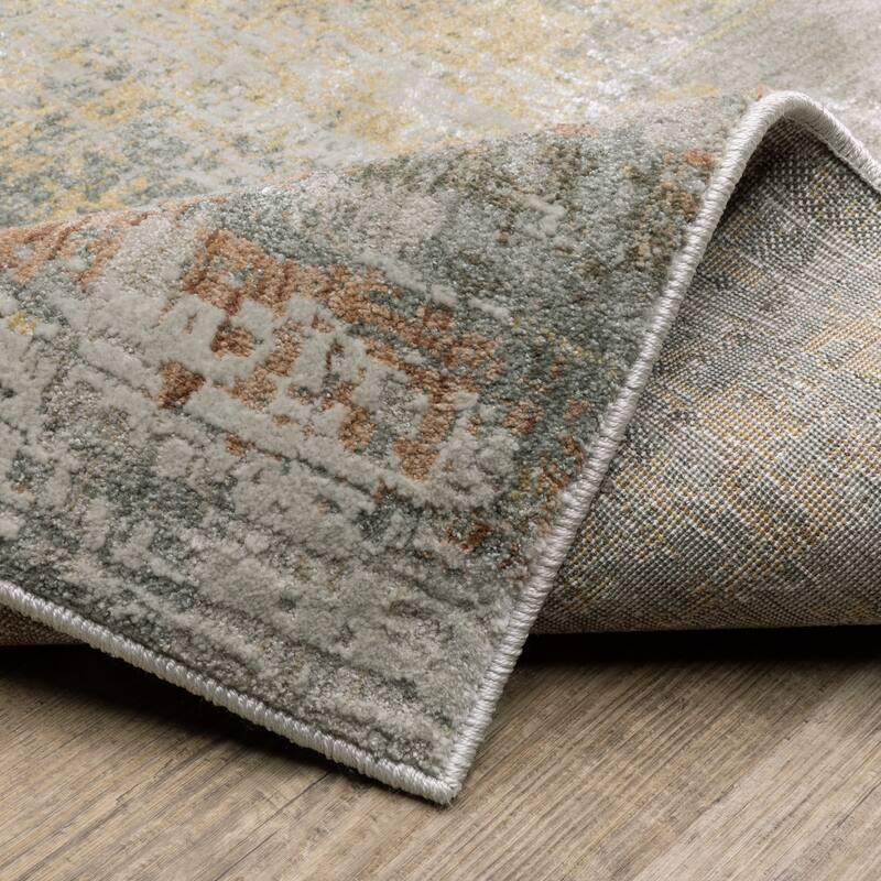 Melody Distressed Abstract Grey/ Multi Area Rug