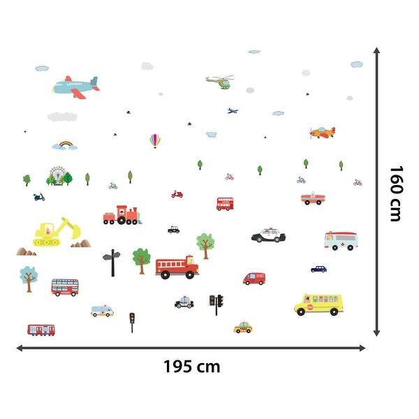 Walplus Kids Transportation Wall Stickers Decals DIY Art Nursery Decor