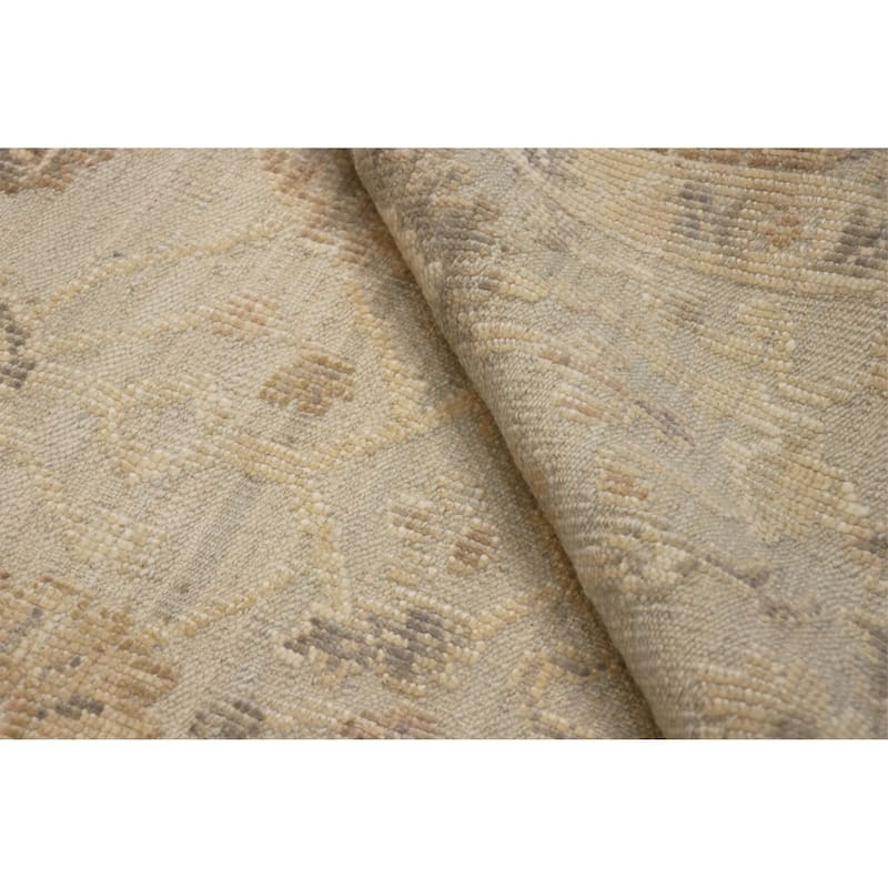 Pasargad Home Oushak Hand-Knotted Blue Wool Area Rug