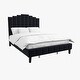 preview thumbnail 36 of 55, Tufted Upholstered Platform Bed with Sturdy Center Legs and Elegant Headboard for Bedroom by HULALA HOME