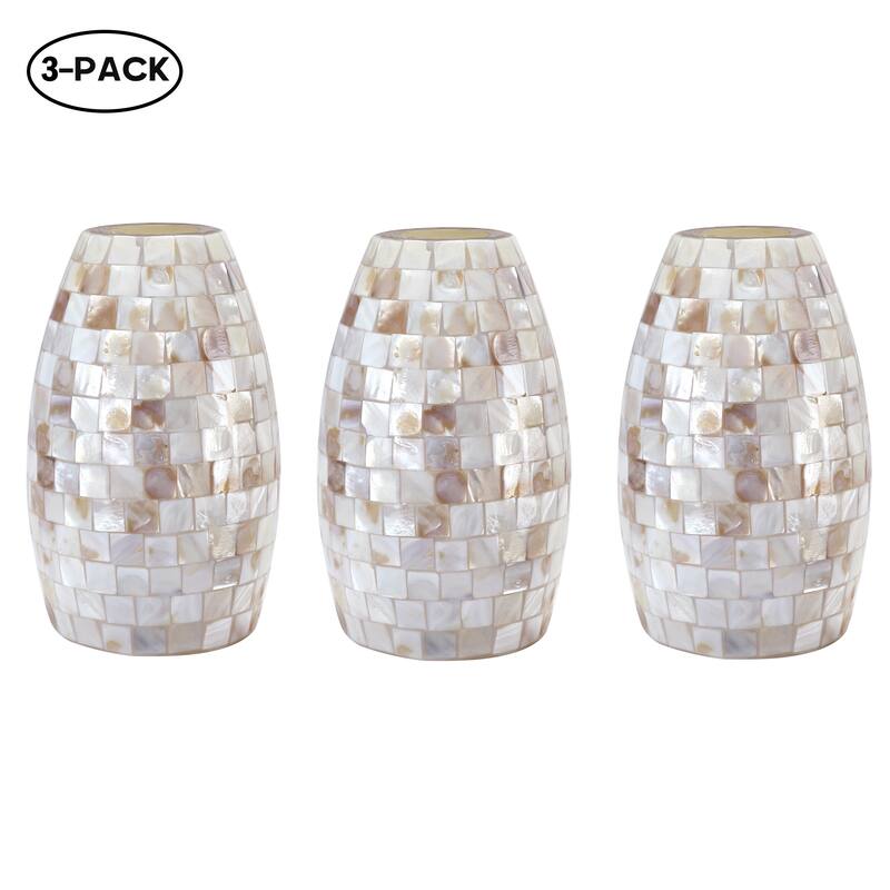 Pendant Shade for Mini Pendant Light Chandelier Ceiling Light Fixture - 3 Pack - Acid-etched glass and mosaic tiles