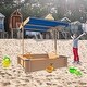 preview thumbnail 2 of 6, Wooden Sandbox w/Adjustable Canopy,Children's Wooden Sandbox with Covers