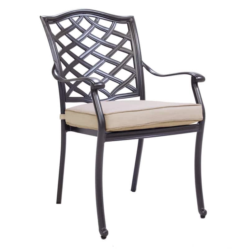 Deer Lake Aluminum Arm Chairs with Cast Slate Sunbrella Cushions (Set of 2) by Havenside Home