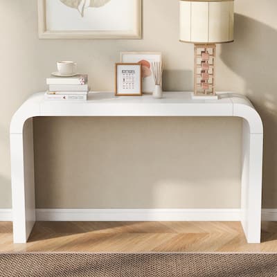 Curved Console Table Narrow Entryway Side Table Living Room Accent Table
