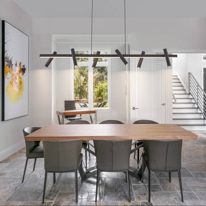 6 Light Modern Industrial LED Track Lighting Kit Industrial Adjustable Linear Spotlights - W47.24"