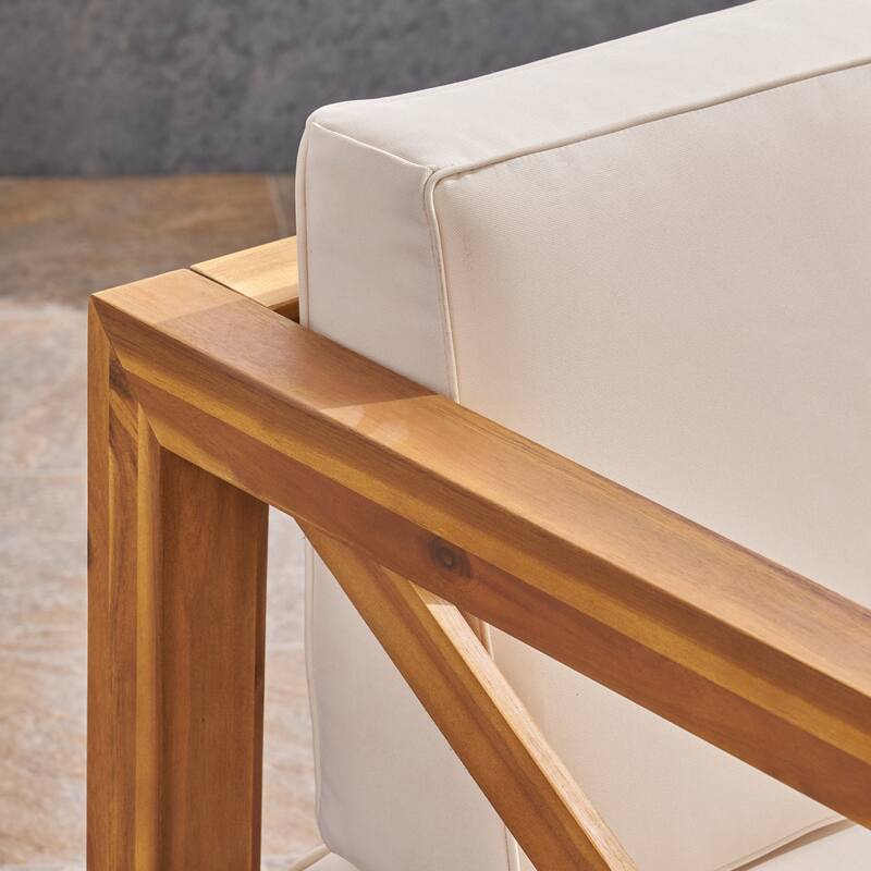 Brava Outdoor Acacia Club Chairs (Set of 2) by Christopher Knight Home
