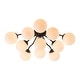 preview thumbnail 17 of 26, Modern 11-Light Frosted Glass Globe Wavy Arm Sputnik Semi-flush Mount