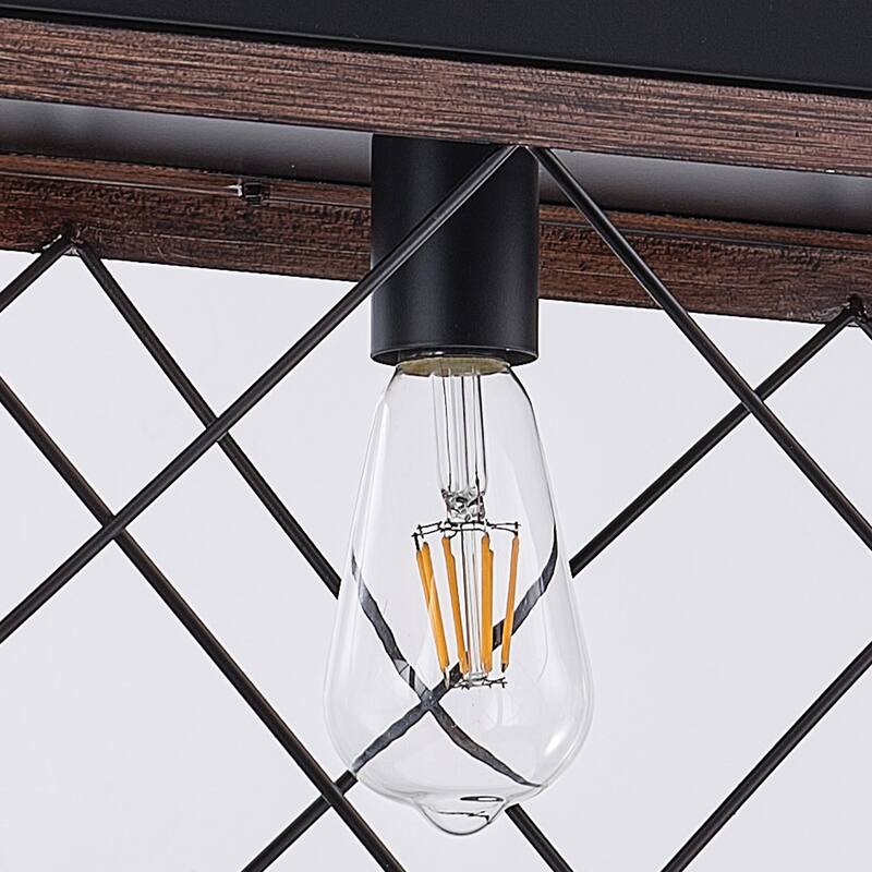 5-Light Vintage Industrial Chandelier for Kitchen Island Dining Room Living Room